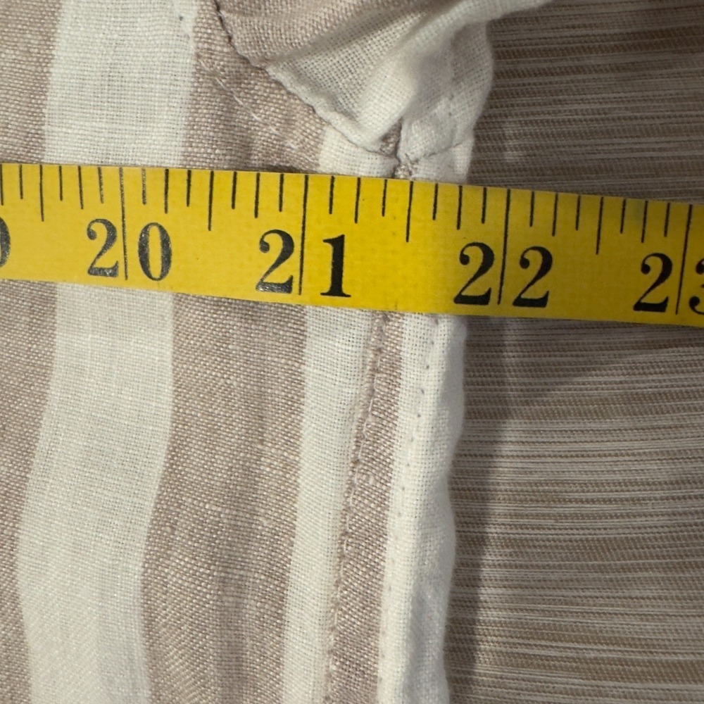 Abercrombie Fitch Linen Striped Oversized Button Up Blouse Medium Coastal Chic - Picture 6 of 7